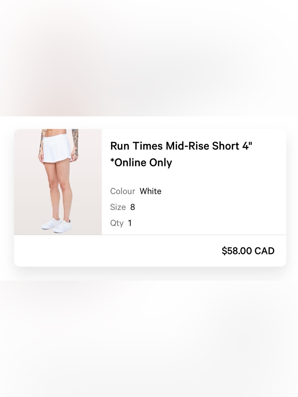 lululemon athletica Run Times Mid-Rise 4in Shorts - White
